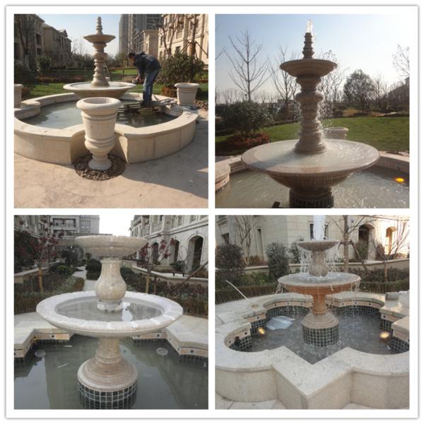 white marble outdoor stone fountains with horse statue