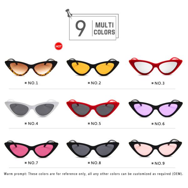 Retro Vintage Narrow Cat Eye Sunglasses Women Cat Eye Clout Glasses Plastic Frame
