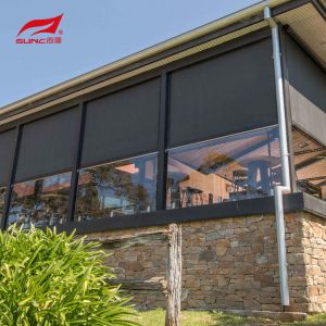 Моторизованные шторки на открытом воздухе экрана застежка-молнии патио шторок ролика Retractable электрические