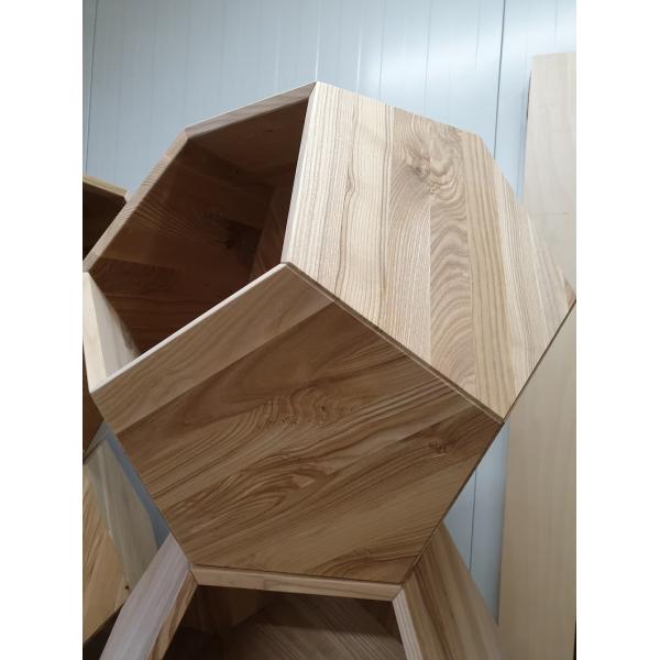 Household Storage Container Cat Bed Cave in Modern Design with Solid Wood and Side Table