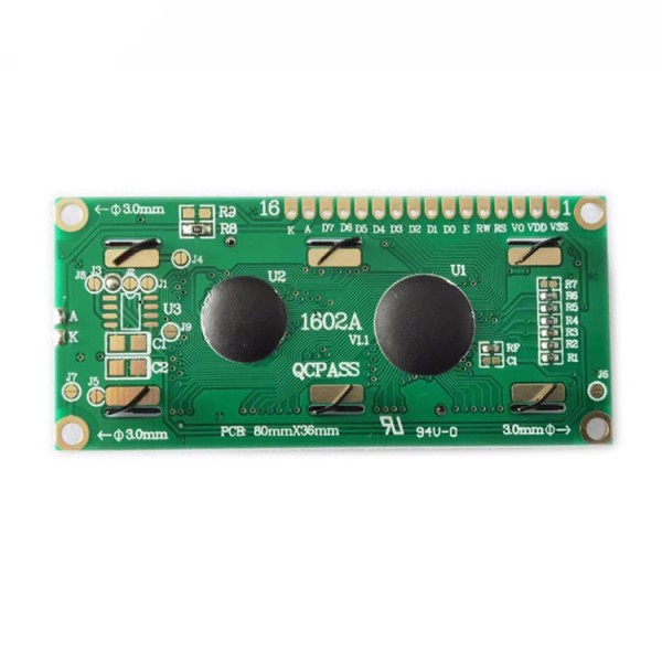 Customized YELLOW-GREEN 1602 Monochrome STN 5.0V 16(characters) X 2(line)  LCD Module