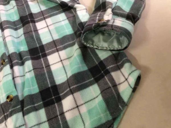 Long Sleeves Green Womens Plaid Flannel Shirts 100% Polyester
