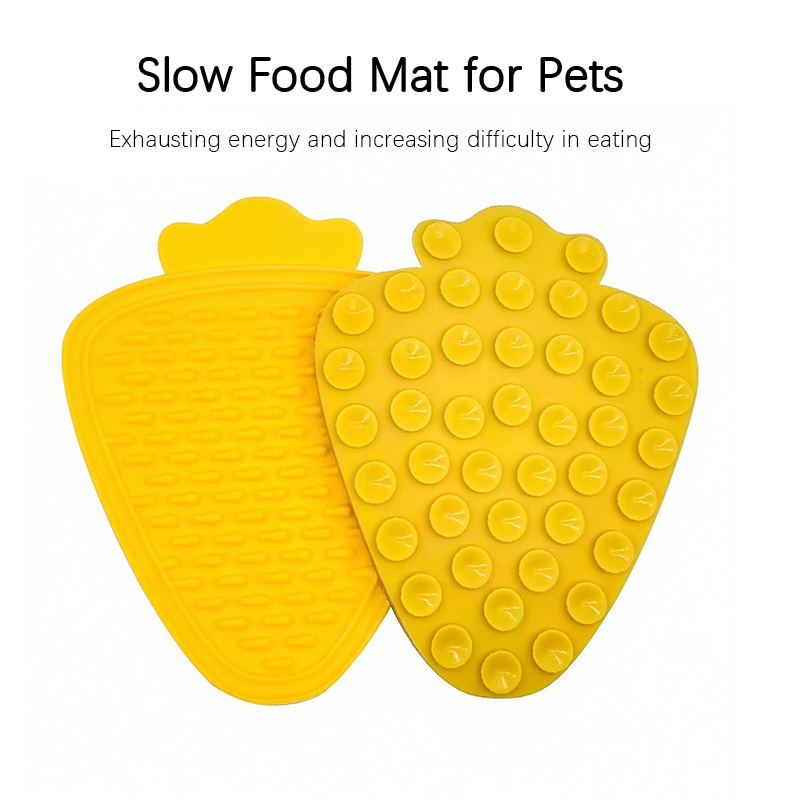 Silicone Pet Food Pad, Pet Dog Licking Pad, Slow Food Dispenser, Strawberry Shaped Licking Pad, Dog Feeder, Licking Pad