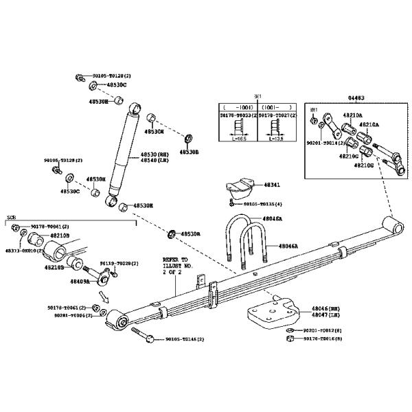 Задняя ось листья пружинный корпус 90385-18021 Для Toyota Land Cruiser VDJ76
