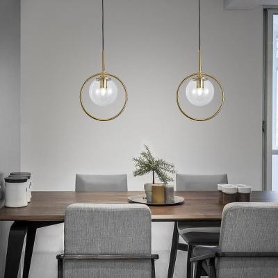 Dining Room Round Glass Pendant Light AC 220V 3000K 4000K 6000K