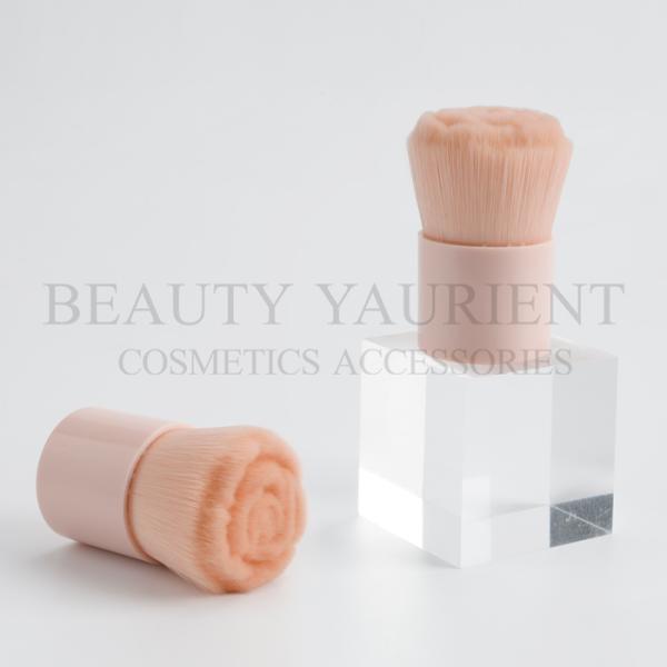 Flower Hair Plastic Handle Fluffy Foundation Makeup Brush Flat 25mm Diameter