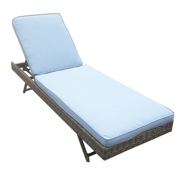 Factory Direct Delivery Rattan Patio Sets with Cushion Waterproof Fabric Outdoor Furniture Poolside Sun Lounger