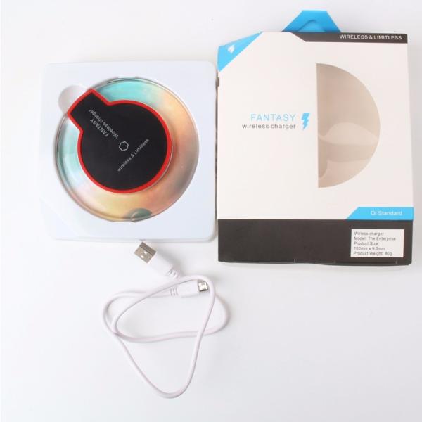 Round Crystal Fantasy Wireless Charging Pad Qi Wireless Charger for Samsung Galaxy