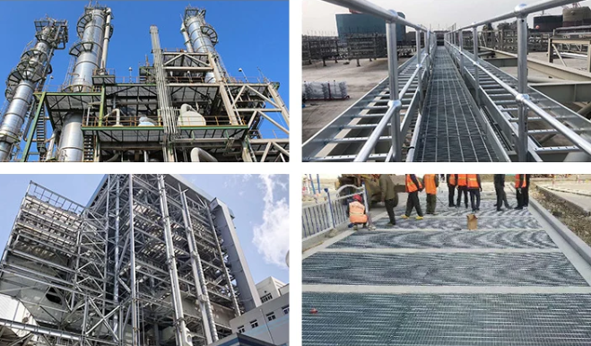 Galvanized Steel Walkway Grating for Plants High Load Bearing Floor Grating