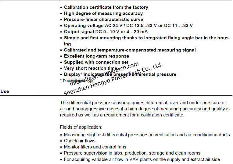 Siemens Original Differential Pressure Sensor Model QBM4100-1U with 1 Year Warranty