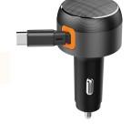 Aluminum Alloy USB Port Car Charger Type C 60W PD Car Charger With Rectractable Cable