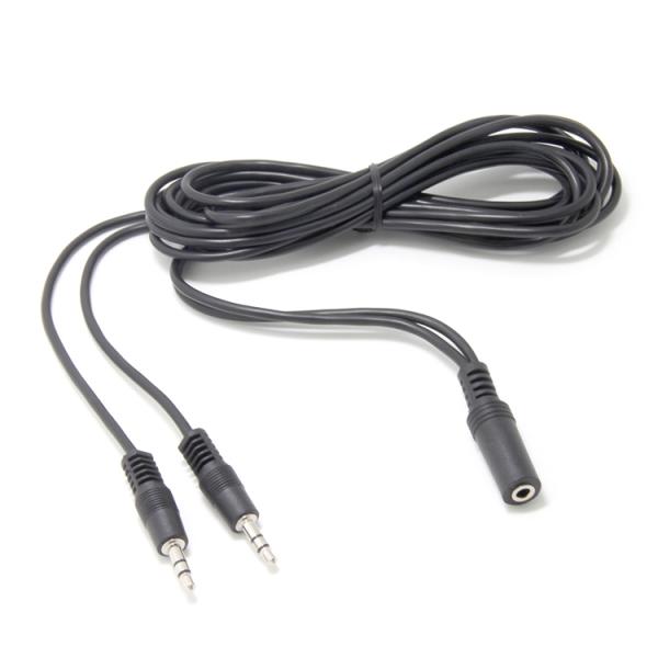2 female to 1 male 3.5mm Stereo Jack Headphone Speaker Audio Y Splitter Cable