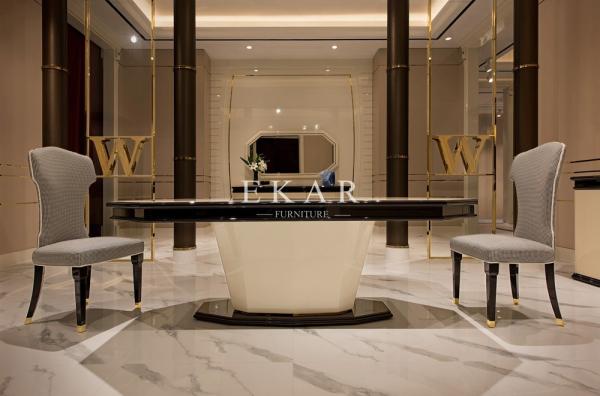 Home Furniture Modern 6 Chair Marble Dining Table Set  W005D1C