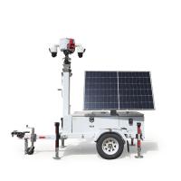 Solar CCTV Trailer With Foldable Solar Panels For Construction Sites Surveillance