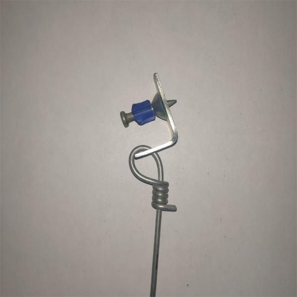 12 Gauge 6 feet Acoustical Pre Tied Ceiling Wire attached a 1-1/4 pin and 90° Clip