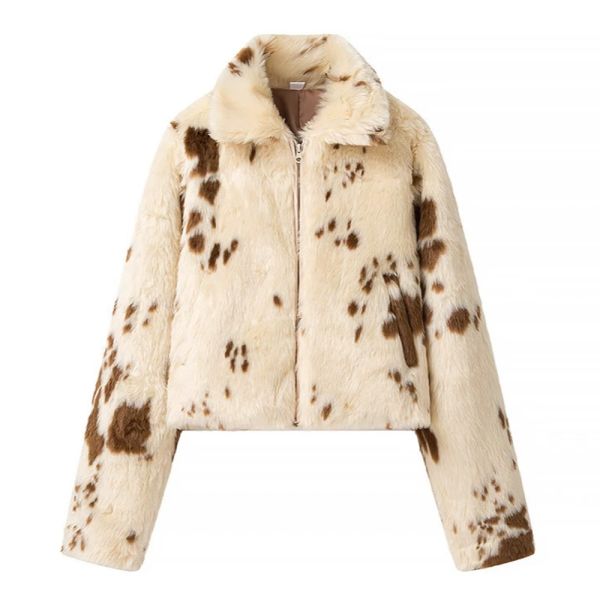 Women’s Cow Faux Fur Jacket