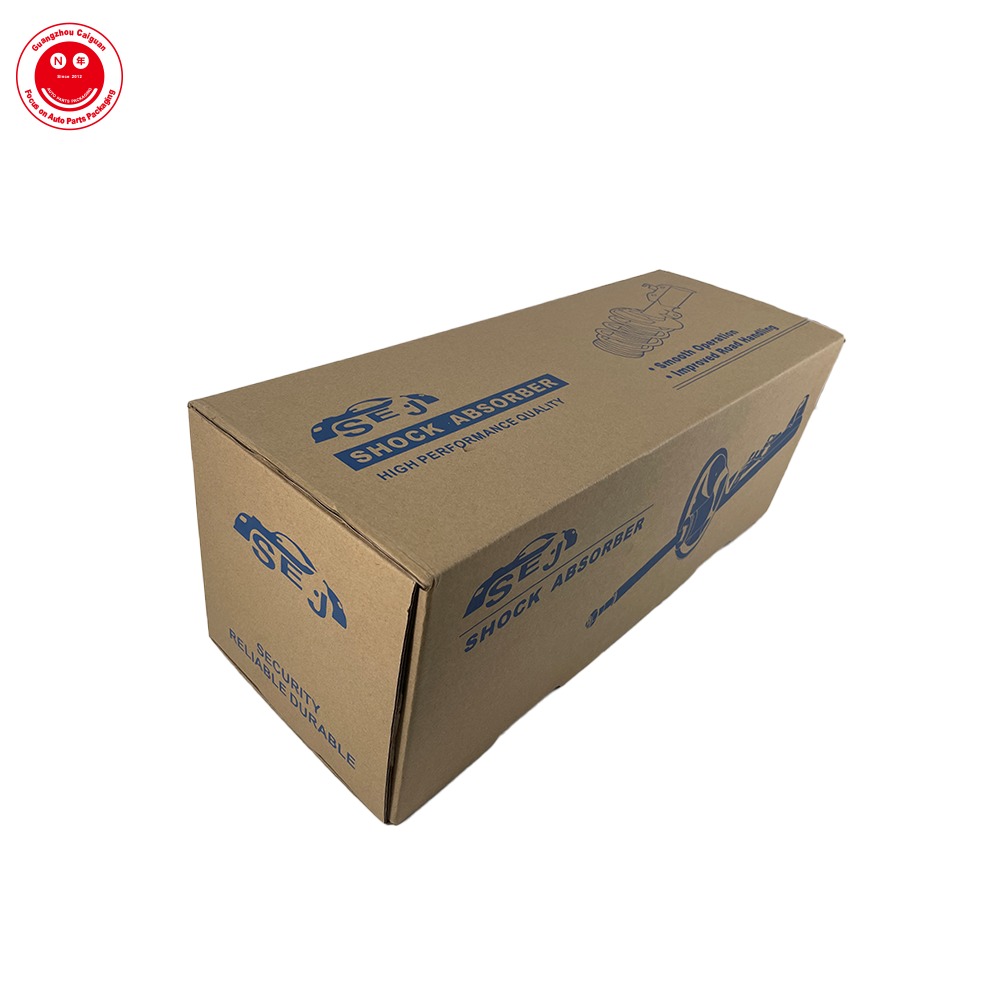 High Quality Custom Corrugated Carton Box Auto Spare Parts Packaging with Embossed Logo Corrugated Paper Box Folder Type