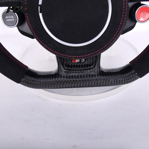 Genuine Carbon Fiber Alcantara Leather Audi Steering Wheel With Knobs