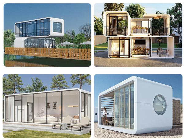 Hotel Prefab Flat Pack Mobile Apple Cabin with Balcony Easy to Transport and Install