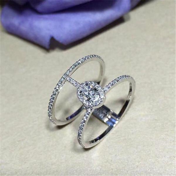 Luxury jewelry Luxury Jewelry Double circle ring material 18k white gold yellow gold rose gold diamond ring