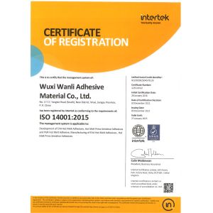 WUXI WANLI ADHESION MATERIALS CO., LTD. Certificações