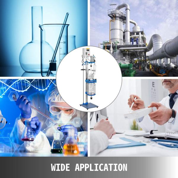 5L Laboratory Glass Reactor, Jacketed Glass Reactor