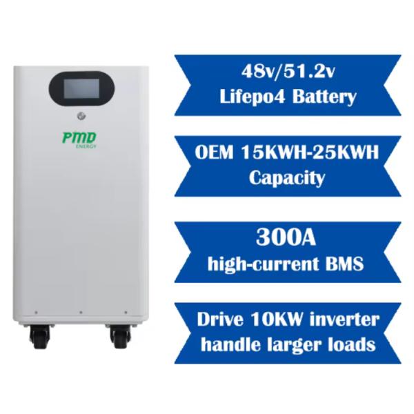 48V 51.2v 20kwh 15kwh 25kwh Solar Energy Lithium Battery 100Ah 300ah 500ah 400ah Home Energy Storage Lifepo4 Battery