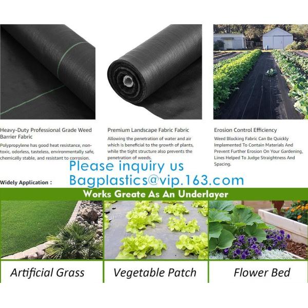 Customized Grade Gardening Fabric Rolls, Weed Control, Eco-Friendly, Flower Bed, Mulch, Pavers, Edging, Garden Stakes