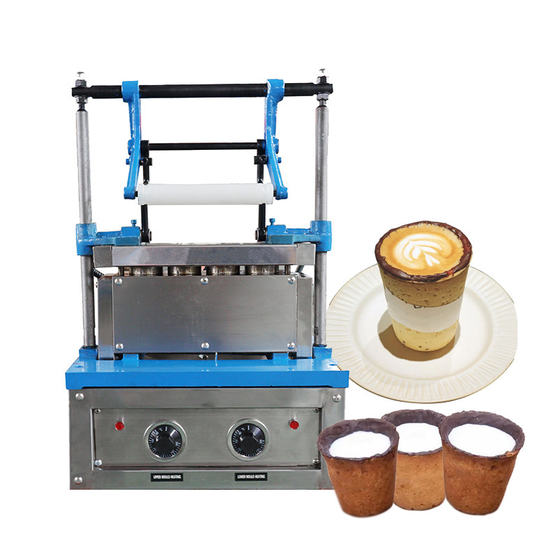Automatic Ice Cream Cone Muffin Making Eatable Edible Biscuits Coffee Cup Cake Tartlet Eggtart Shell Waffle Maker Machine