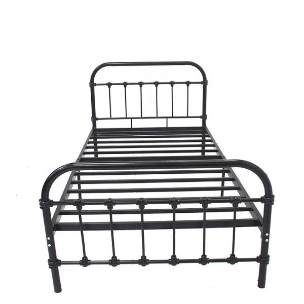 ISO18001 Modern Adult Black Metal Single Bed Frame