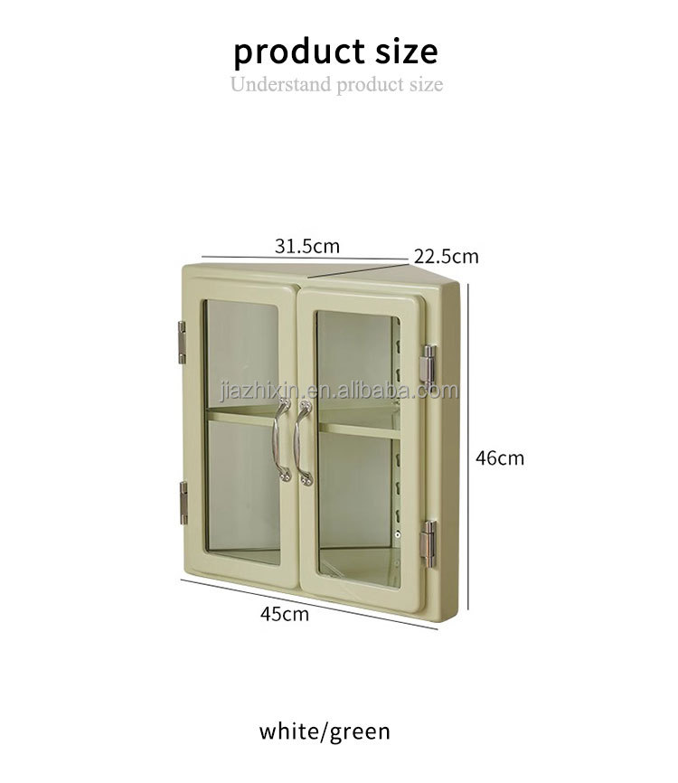 New Metal Triangle Corner Cabinet Rustproof Office Desktop File Storage Rack Bedroom Perfume Make up Display Organizer Dustproof