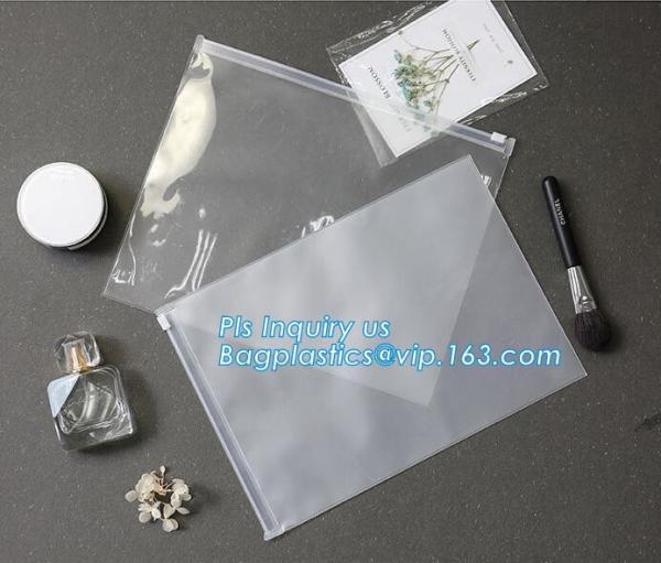 costomize slider k pvc travel cosmetic bag, slider zipper bag with printing for clothes, Swimwear toiletry PVC Vin