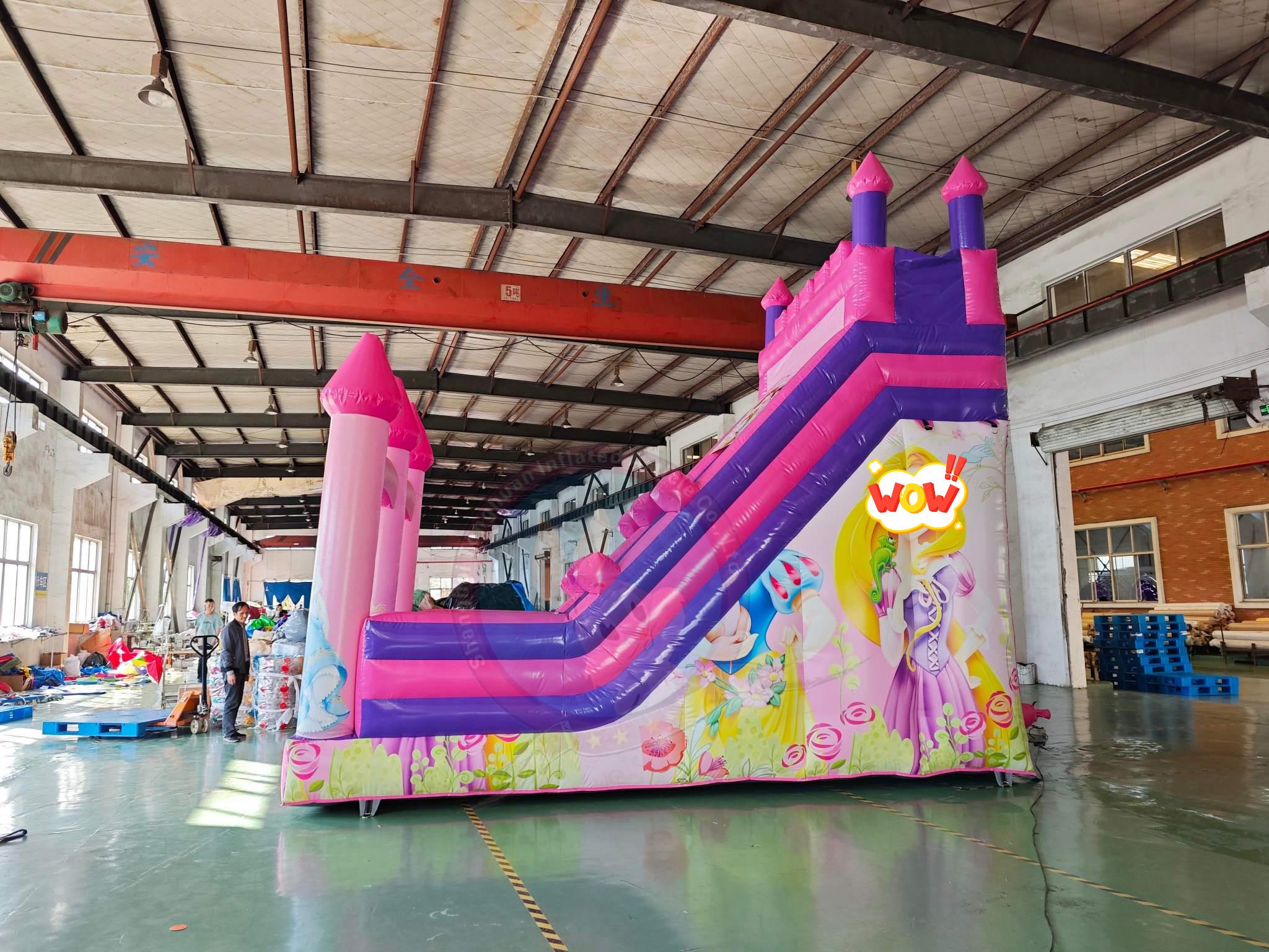 Cartoon Princess Inflatable Slide Big Inflatables Custom Land Slide Playground Equipment for Outdoor Events and Amusement Park