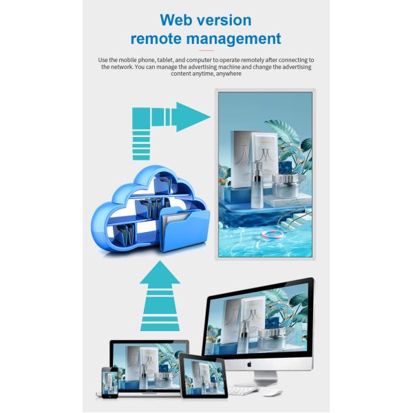 Wall Mounted 55 Inch 5ms Lcd Advertising Media Player