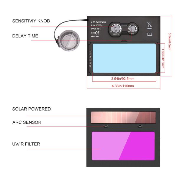 ПК фотоэлементов шлема оранжевой собственной личности затмевая сваривая автоматический затемняя защитить