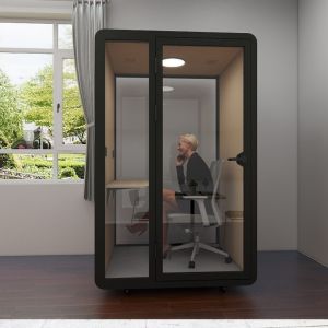 Double-walled Soundproof Booth with LED Lighting and Built-in Ventilation System for Prefabricated Work Pod