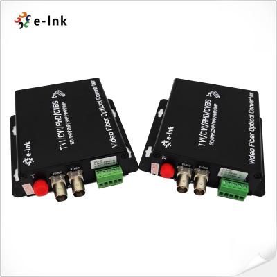 E-link 2 Channel Video Fiber Converter 120km Transmission 4-in-1 Support