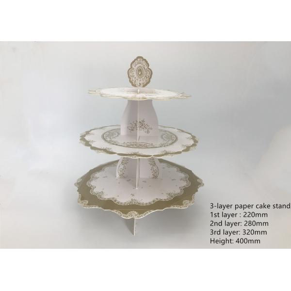 Party DIY Round  Display Stand / Foldable Three - Layer Paper Cardboard Cake Stand