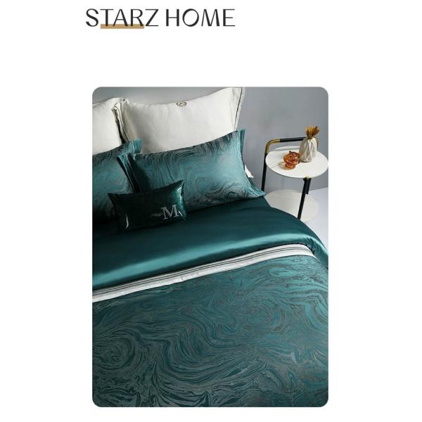 Ротационный экран печатает роскошный 19 мм шелковый хлопковый Jacquard 4Pcs Quilt Cover постельное белье набор