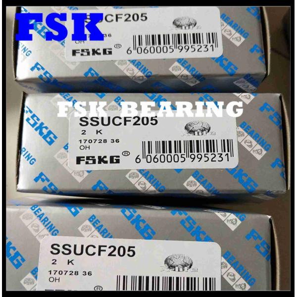 Flanged Type SSUCF205 Pillow Block Bearings Food Grade 304 / 316 / 440 Material