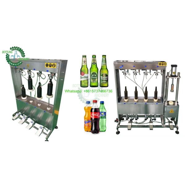 Stainless Steel Semi Auto 2 4 Head Nozzle 500ml Bottle Balance Pressure Carbonated Drink Bottling Machine