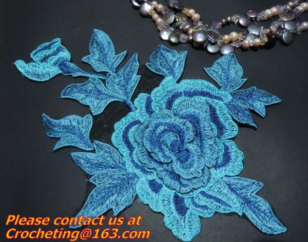 Retro Fashion Cotton Crochet Lace Collar Gorgeous Flower Motif Neckline Faux Collar for Dr