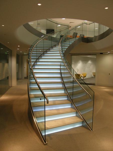 8mm 10mm Spiral Rotating Stairs Balustrades Handrails Clear PVB Sgp Curved Tempered Laminated Glass