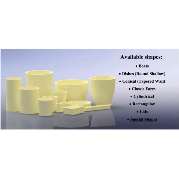 Тигли глинозема особой чистоты для металлов плавя, керамической термической обработки порошков