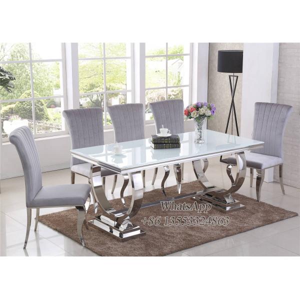 Dining Table With Five Chairs Grey Stainless Steel Dining Chair in Furniture Manufacturer (YS-6)
