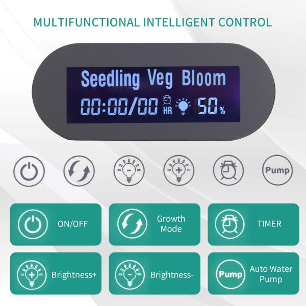 24w hydroponics growing system 12pods vegetable fruit home grow mini garden FULL SPECTRUM LARGE CAPACITY