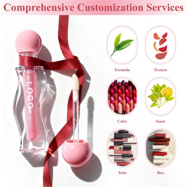 Create Your Own Best Liquid Lip Balm & Gloss Tinted Vegan Cruelty-Free Custom Logo High Quality Moisturizing Longlasting