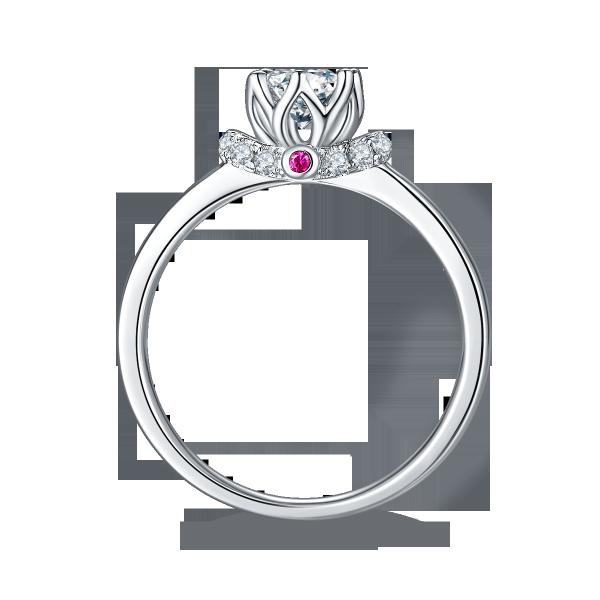 Unique Flower Style White Gold Plated Ring Custom Moissanite Ring Engagement Women Jewelry