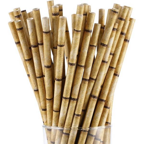 Portable Yellow Decorative Paper Straws Water Resistant CE Certificated