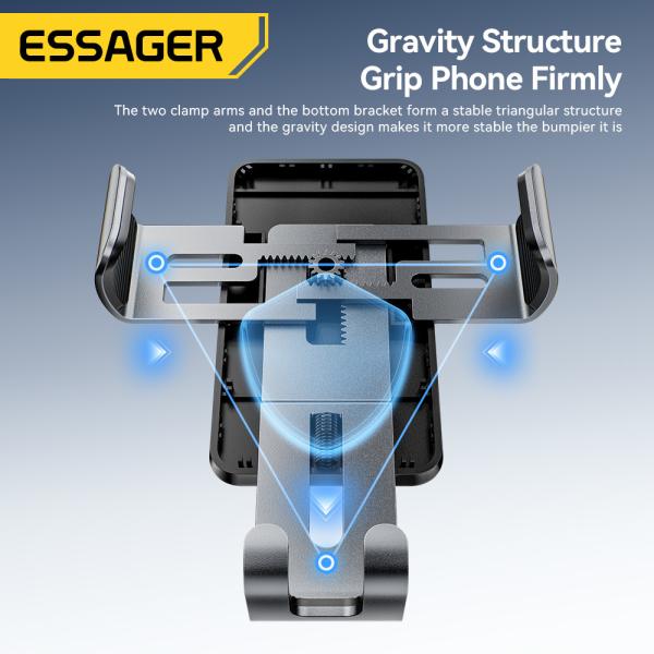 ESSAGER ES-ZJ32 Flexible Black 360 Rotating Air Vent Car Mount Mobile Phone Holder Stand Convenient and Easy for Your Car